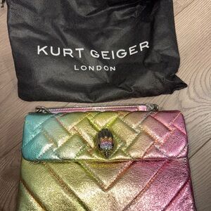 Kurt Geiger Red and Pink Quilted Shoulder Bag